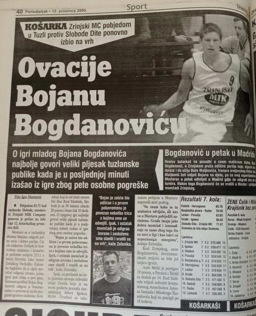 Bojan Bogdanovic Ovacije 2005